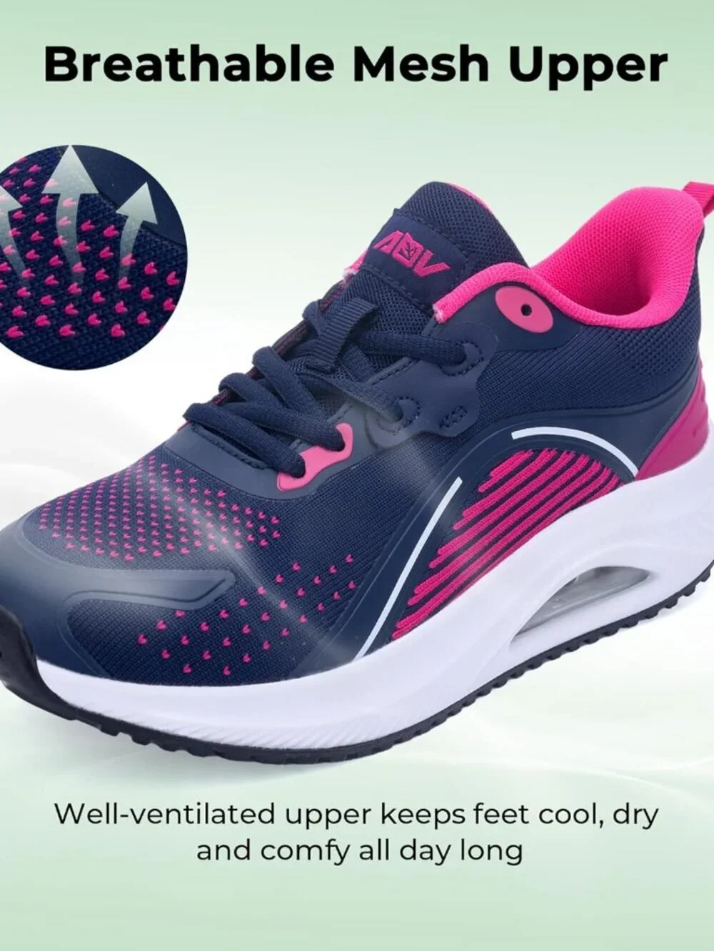 Women's Rose-blue Walking Shoes Orthotic Tennis Sneakers for Foot Pain Relief
